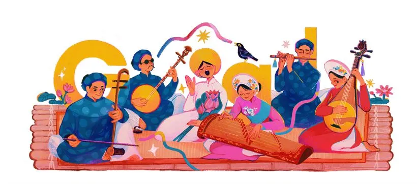 Google Doodle tôn vinh di sản văn hóa Việt Nam: Nghệ thuật đờn ca tài tử