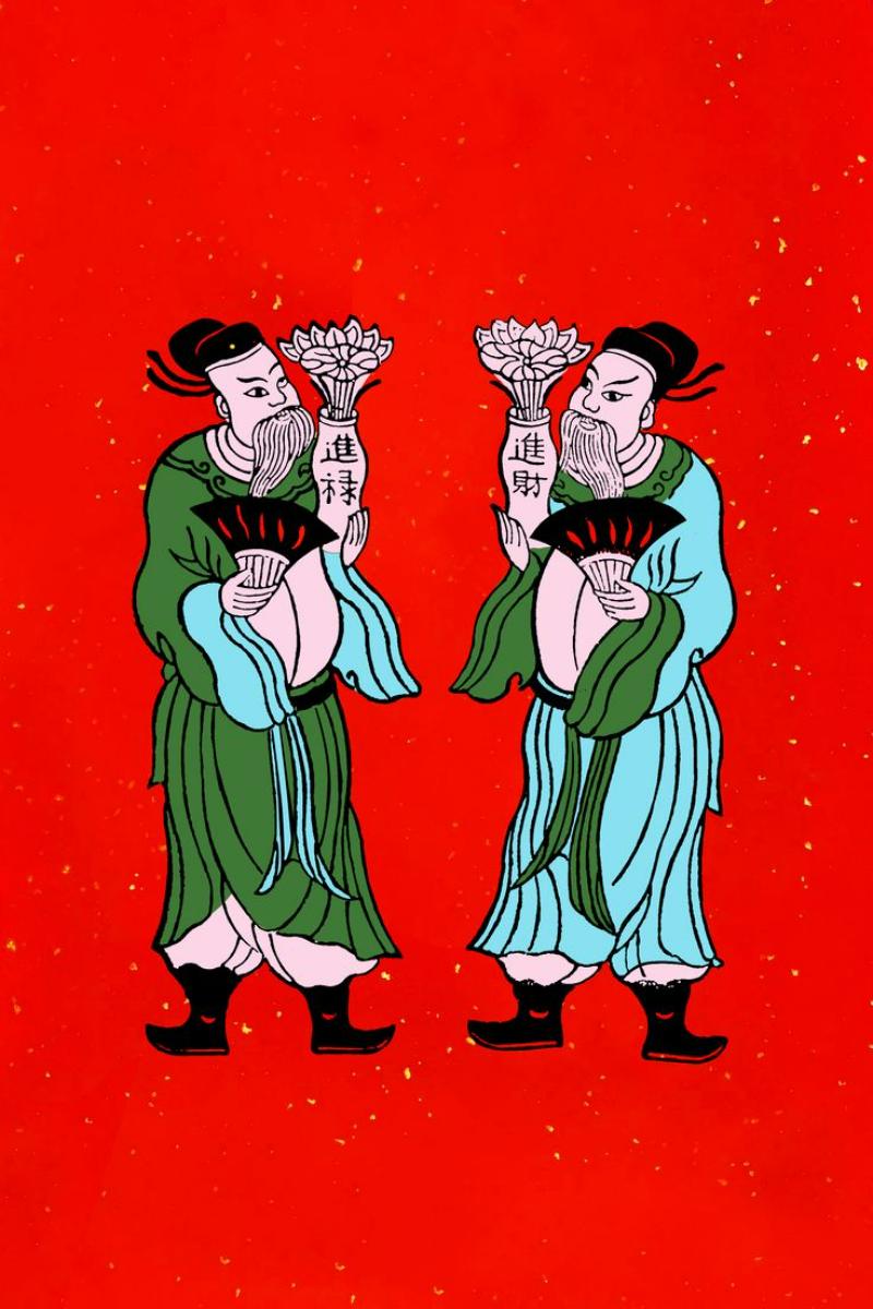 Tranh dân gian Kim Hoàng: Sắc đỏ của Tết & Vẻ đẹp “nửa cung đình, nửa thôn quê”